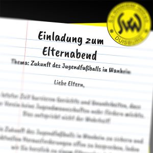 Zukunft des Jugendfußballs in Wanheim – Einladung zum Elternabend